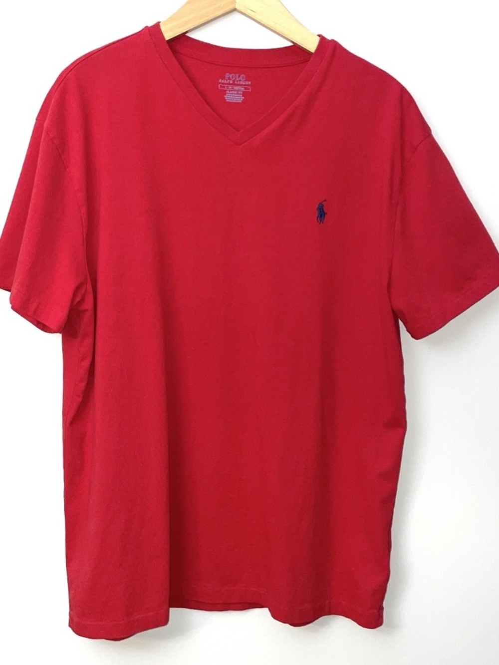 Men's Polo Ralph Lauren T Shirt Men’s Large Red V Neck